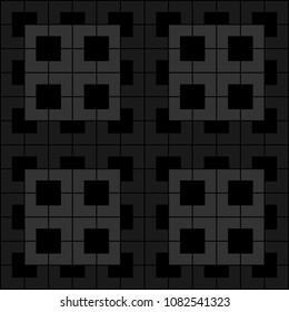 Black and grey angle brackets or chevron arrows repeating pattern background vector. Abstract geometric designs and shapes.