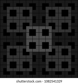 Black and grey angle brackets or chevron arrows repeating pattern background vector. Abstract geometric designs and shapes.