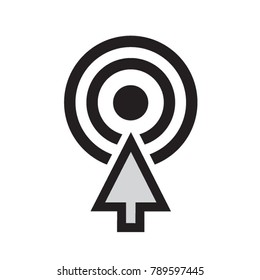 black & grey arrow with target vector icon