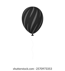 Black grey balloon retro grain. Cartoon Flat Style vector illustration Isolated on White background.