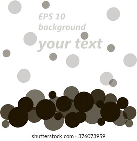 Black, grey balls below on a white background, hand draw, design element, place for text, vector