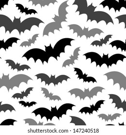 Black Grey Bat Seamless Pattern On Stock Vector (Royalty Free ...