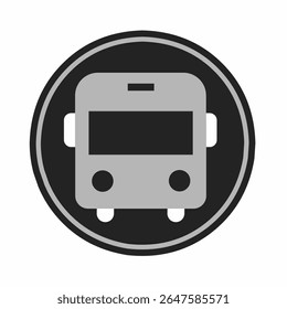 Black and grey bus stop sign. Vector. Boarding position. Bus Icon 