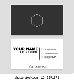 Black and grey Business card design template - Clean professional business card, visiting card template