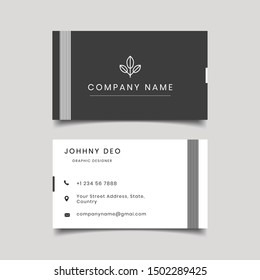 black grey business card modern design vector layout. clean design