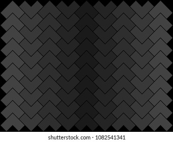Black and grey chevron arrows or zigzag repeating pattern background vector. Abstract geometric designs and shapes.