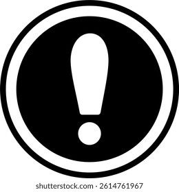 Black and Grey Circle Warning Symbol