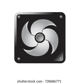 black and grey color propeller or fan-vector drawing