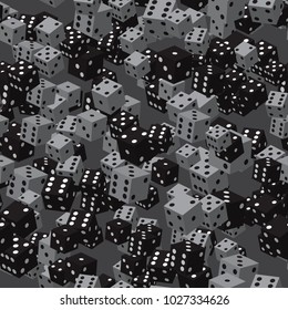 Black Grey Dice Seamless Pattern