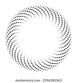 Black grey dotted simple rosette object on white background. Design element for logo, web pages, prints, posters, template.