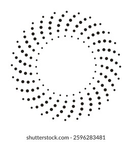 Black grey dotted simple rosette object on white background. Design element for logo, web pages, prints, posters, template.