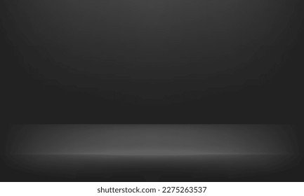 Black, Grey empty room. blank stand display or showing product. Space for selling products on the website. Vector illustration.