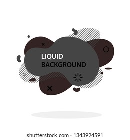 Black and grey flat style abstract vector banner isolated on white background. Modern geometric liquid form. Modern template. Template for the design for logo, flyer, presentation etc. Vector