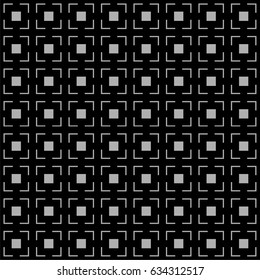black and grey geometric square seamless pattern background. vector illustration