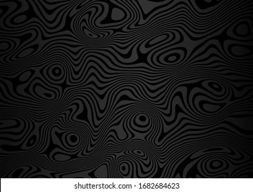 Black and grey gradient abstract liquify lines background. Liquid acrylic marble texture. Random chaotic Grunge overlay. Vector illustration.