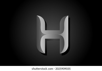 schwarz-grauer Farbverlauf H-Buchstaben Logo Symbol. Kreatives Design-Konzept für Unternehmens- und Geschäftsvorlagen 