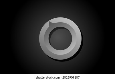 black grey gradient O alphabet letter logo icon. Creative design concept for company and business template 