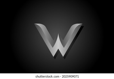icono del logotipo de la letra W del alfabeto gris negro. Concepto de diseño creativo para plantilla de empresa y negocio 