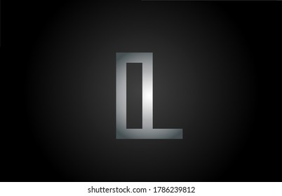 black grey L alphabet letter logo icon. Line design for company and business identity