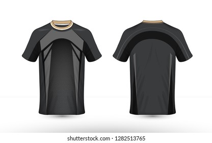 Black and grey layout e-sport t-shirt design template