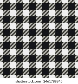 Black and Grey Lumberjack Plaid Seamless Pattern vector illustration