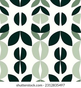 Black Grey Mint Green  Geometric Abstract Scandinavian Design Seamless Pattern
