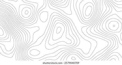 The black grey on white contours vector topography stylized height of the lines. The concept of a conditional geography scheme and the terrain path. Ultra wide. Map vector terrain Illustration.
