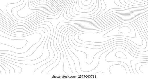 The black grey on white contours vector topography stylized height of the lines. The concept of a conditional geography scheme and the terrain path. Ultra wide. Map vector terrain Illustration.
