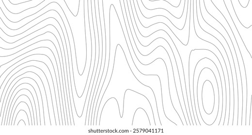 The black grey on white contours vector topography stylized height of the lines. The concept of a conditional geography scheme and the terrain path. Ultra wide. Map vector terrain Illustration.
