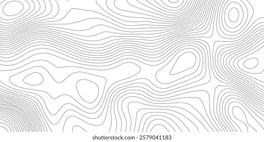 The black grey on white contours vector topography stylized height of the lines. The concept of a conditional geography scheme and the terrain path. Ultra wide. Map vector terrain Illustration.
