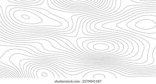 The black grey on white contours vector topography stylized height of the lines. The concept of a conditional geography scheme and the terrain path. Ultra wide. Map vector terrain Illustration.
