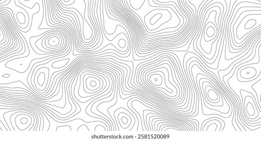 The black grey on white contours vector topography stylized height of the lines. The concept of a conditional geography scheme and the terrain path. Ultra wide. Map vector terrain Illustration.
