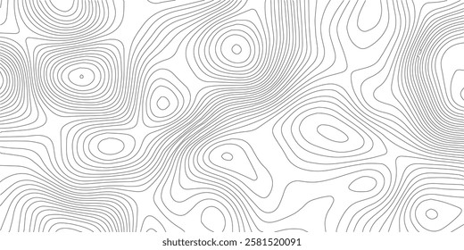 The black grey on white contours vector topography stylized height of the lines. The concept of a conditional geography scheme and the terrain path. Ultra wide. Map vector terrain Illustration.
