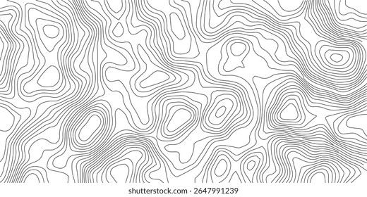 The black grey on white contours vector topography stylized height of the lines. The concept of a conditional geography scheme and the terrain path. Ultra wide. Map vector terrain Illustration.
