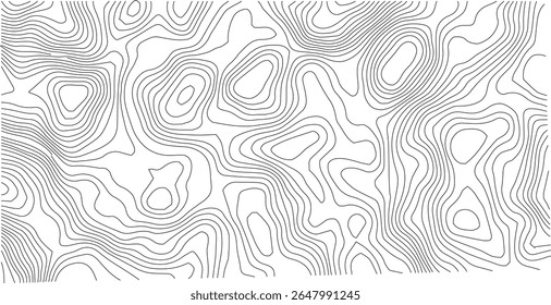 The black grey on white contours vector topography stylized height of the lines. The concept of a conditional geography scheme and the terrain path. Ultra wide. Map vector terrain Illustration.