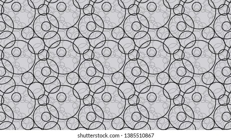 Black and Grey Overlapping Circles Pattern Vector Image