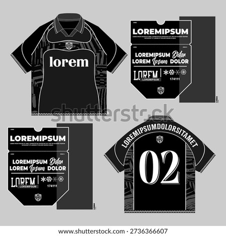 black grey oversize boxy variation jersey mockup 