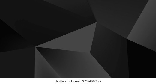 Black and grey Premium background with luxury polygonal pattern and gold triangle lines. Low poly gradient shapes luxury gold lines vector. Black Friday background, premium triangle polygons design