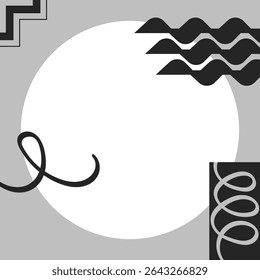 black grey round background template design illustration poster