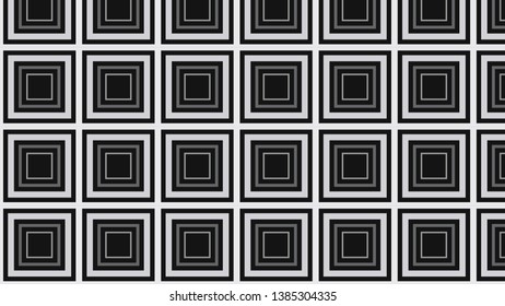 Black and Grey Seamless Concentric Squares Pattern