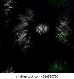 Black and grey seamless texture, inclusion colors. Abstract organic elements. Dark vector background