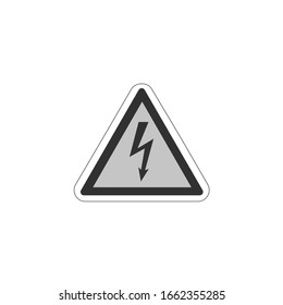 Black and grey Sign of danger high voltage symbol. Stock Vector illustration isolated on white background.