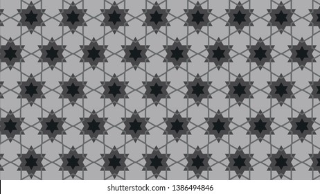 Black and Grey Stars Background Pattern Illustration
