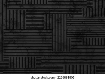 Black and grey stripes abstract minimal grunge background. Vector design