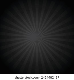 Black grey Sunburst radial Pattern background. Vector illustration