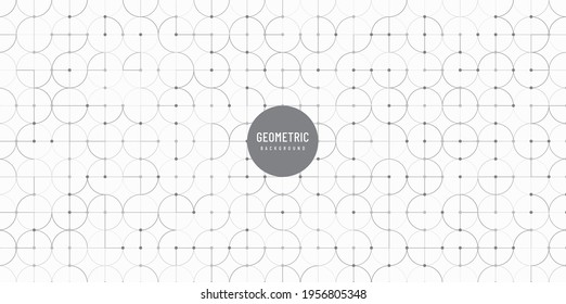 Black And Grey Technology Design Of Geometric Style Background. Technology Circular Connection. Abstract Pattern Design. You Can Use For Cover Template, Poster, Banner Web, Flyer. Vector Illustration