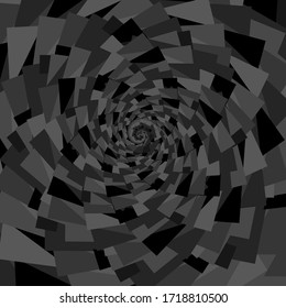 black and grey tone square angles spiral abstract background