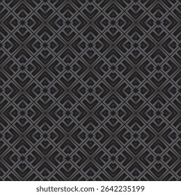 Padrão ou textura sem costura geométrica de vetor preto e cinza com dardos em quadrado