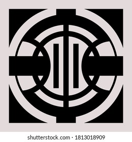 Black and grey vector ornament. Abstract creative pattern background illustration