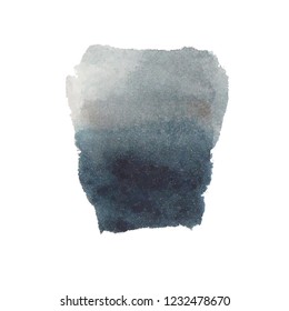 Black or grey watercolor texture. Vector abstract background illustration isolated on white. Design for wedding invitations with please for text